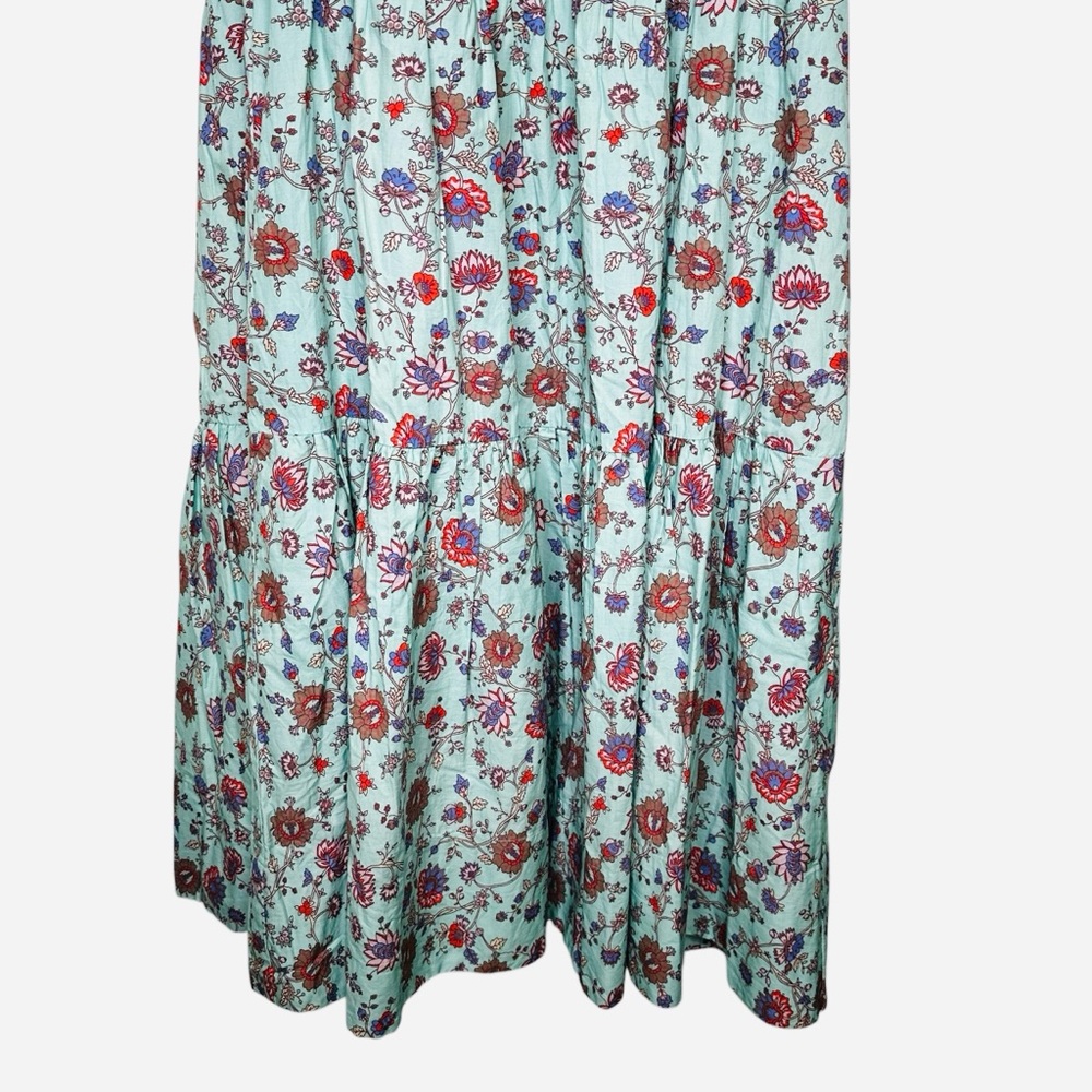 SEA New York NWT Brita Floral Smocked Dress Blue Sz.L Cottagecore Boho Prairie - Picture 5 of 12